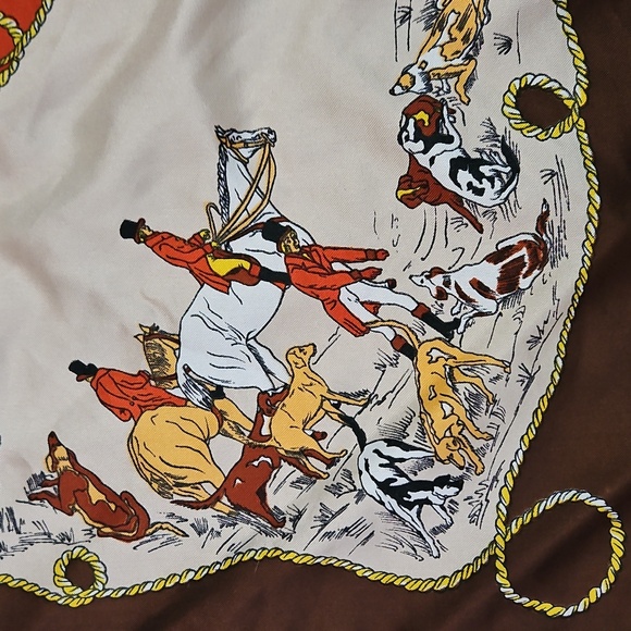 Equestrian Hunt Themed Silk Scarf - Picture 8 of 12